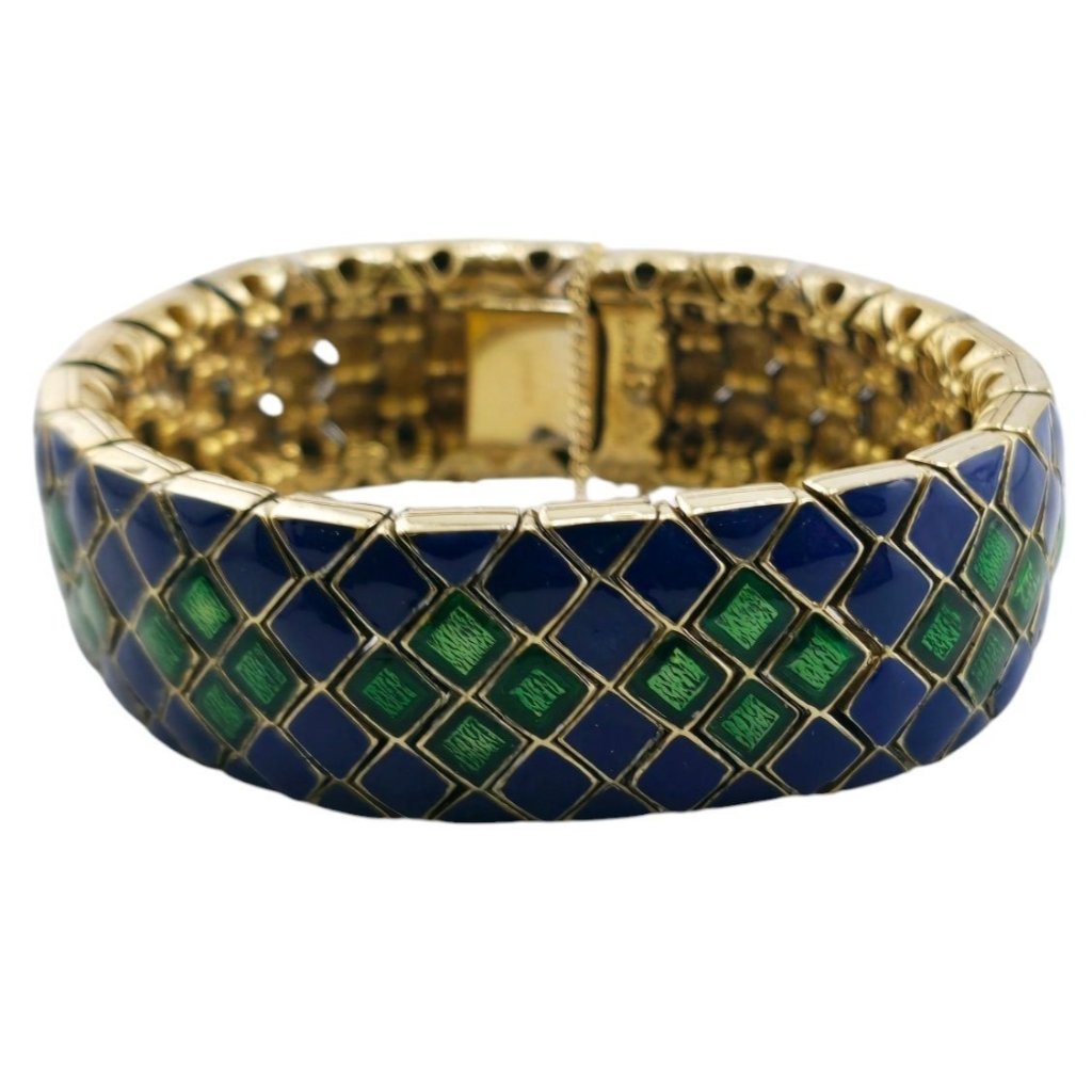 Vintage Signed Ciner Enamel Heavy Bracelet A8184 456$